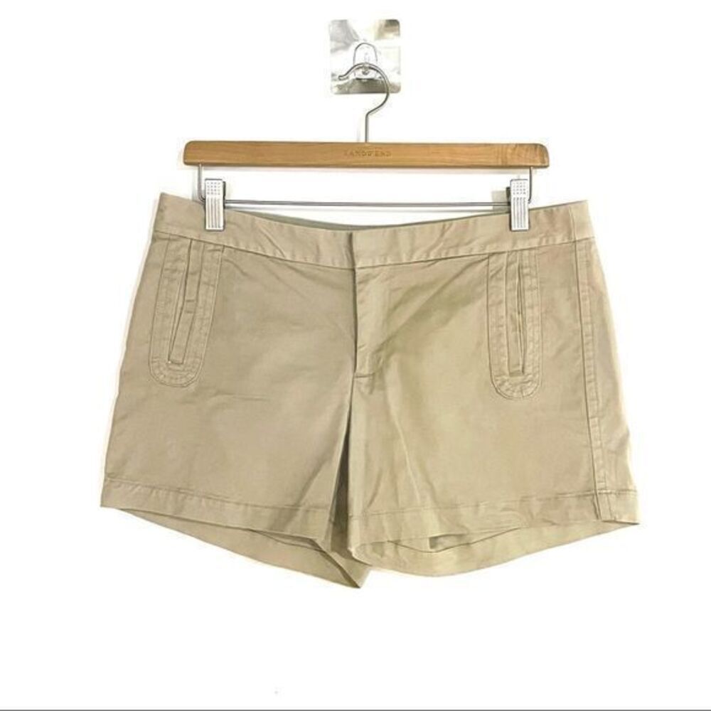 GAP khaki shorts 8 stretch cotton heavyweight tan classic chino pocket detailing